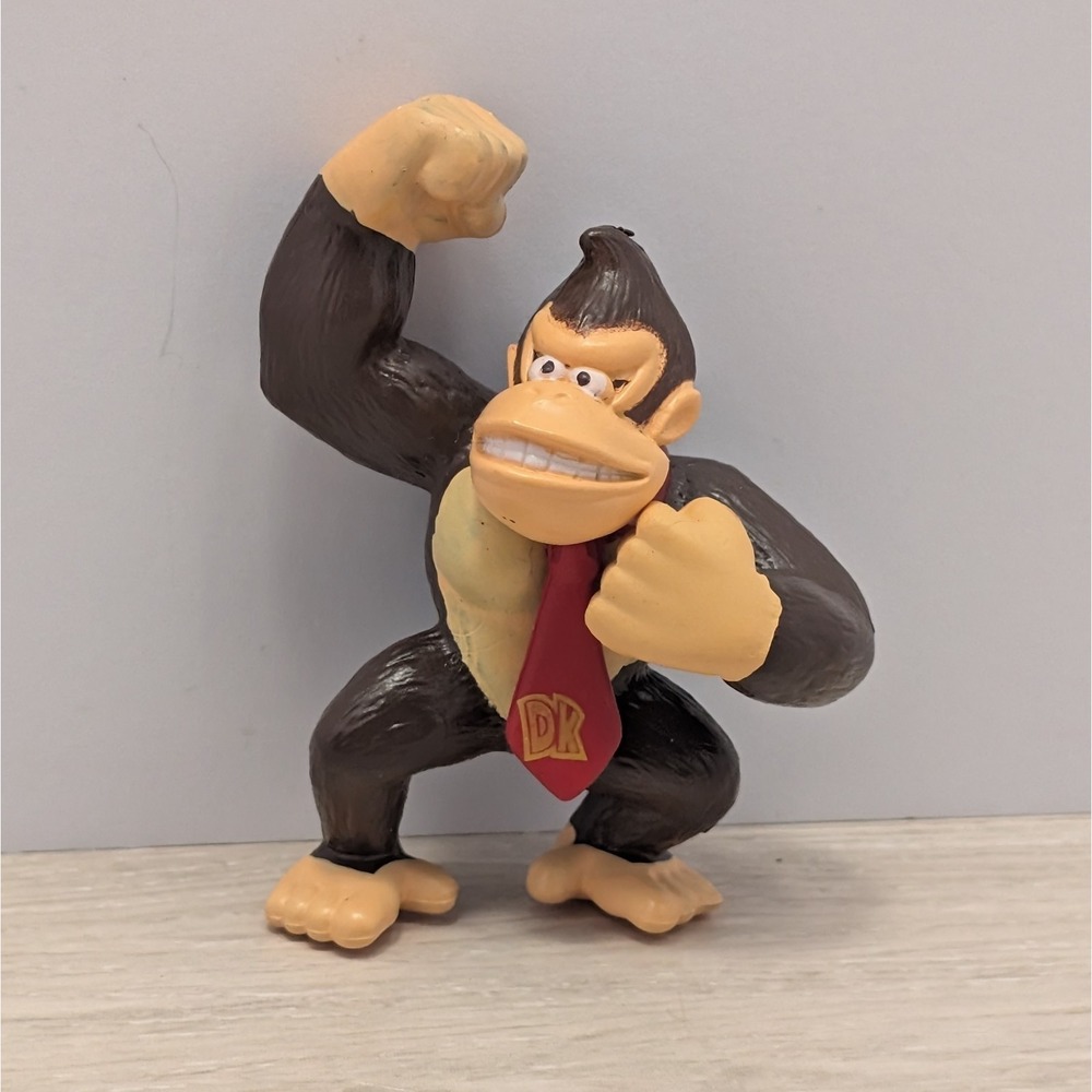 VTG Donkey Kong Figure Nintendo 3F PVC 2.5" Dark Brown Promo Toy Super Mario